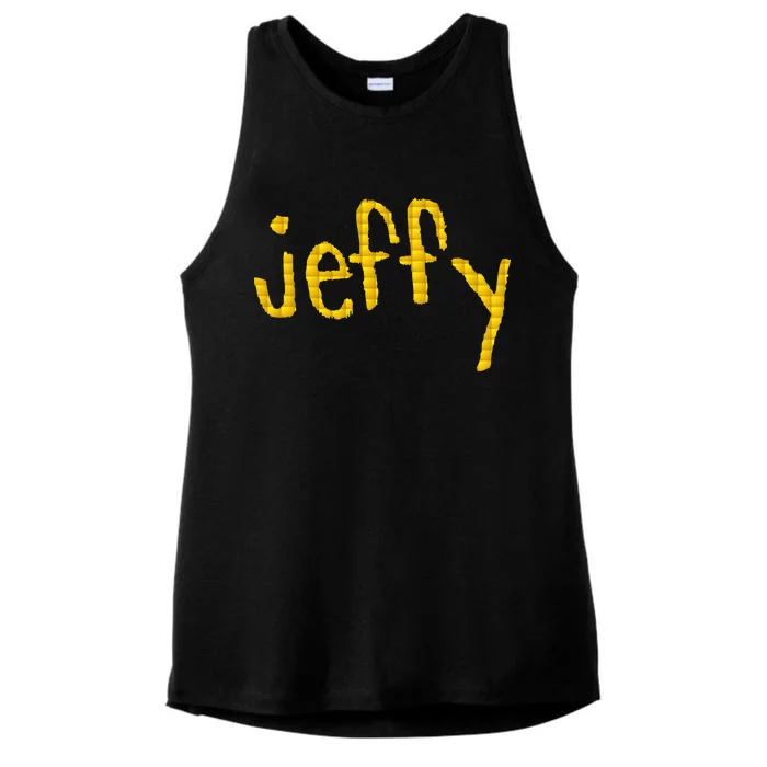 Jeffy Gold Logo Ladies Tri-Blend Wicking Tank