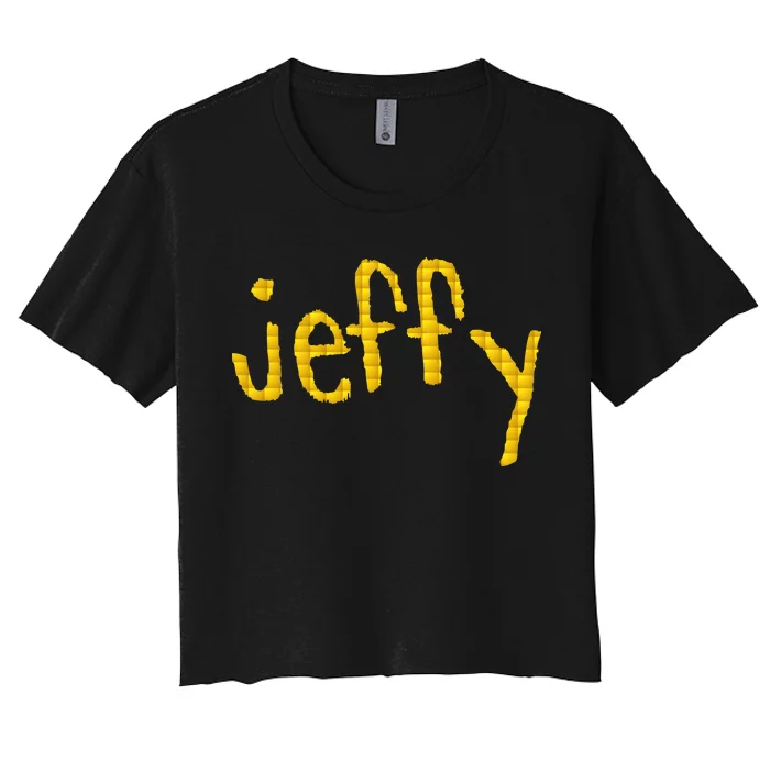 Jeffy Gold Logo Women's Crop Top Tee