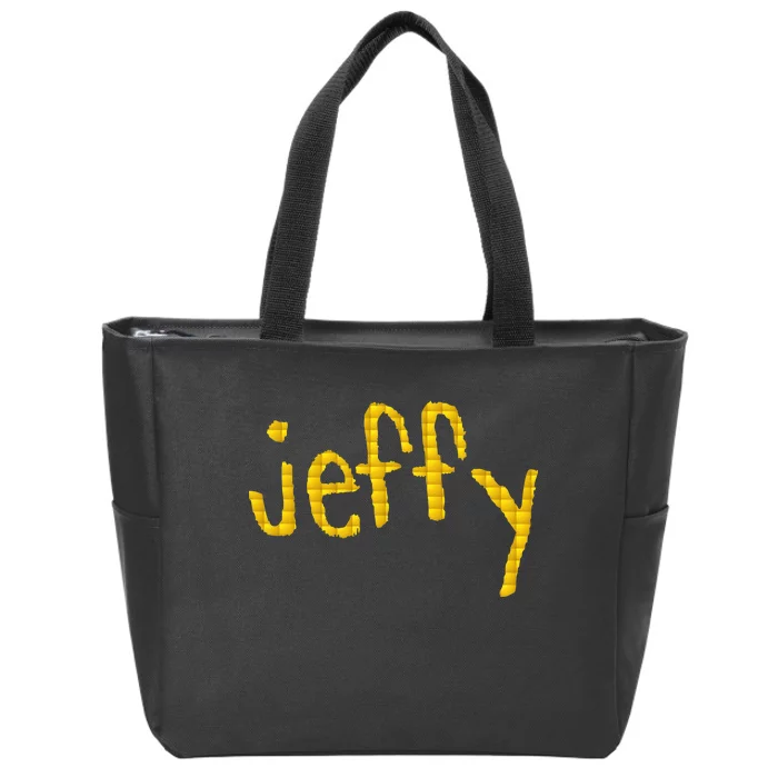 Jeffy Gold Logo Zip Tote Bag