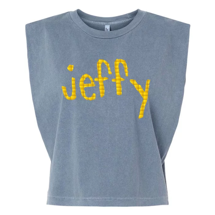 Jeffy Gold Logo Garment-Dyed Women's Muscle Tee