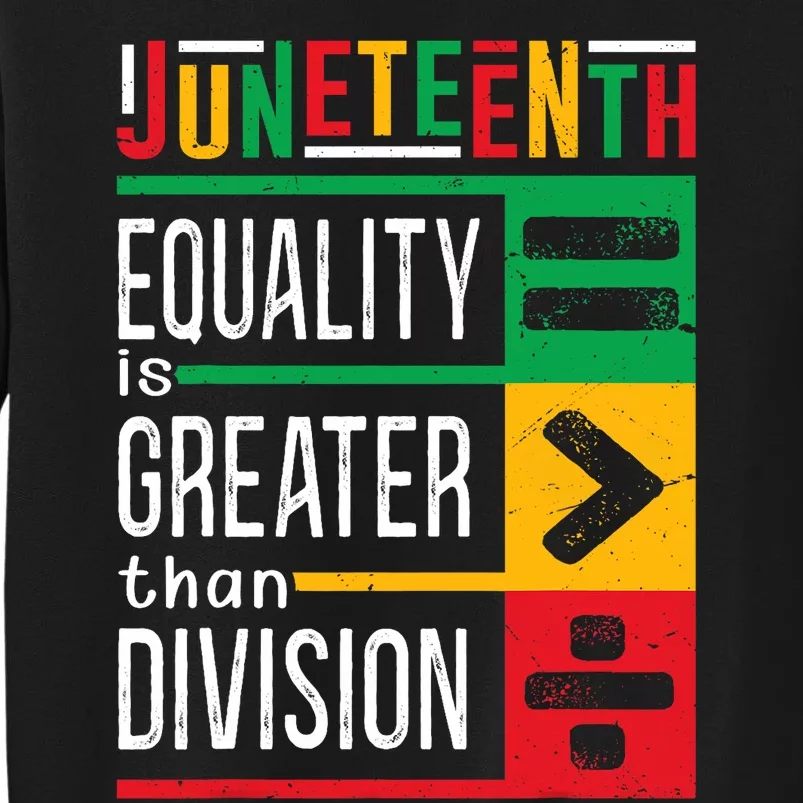 Juneteenth Equality Is Greater Than Division Afro Sweatshirt