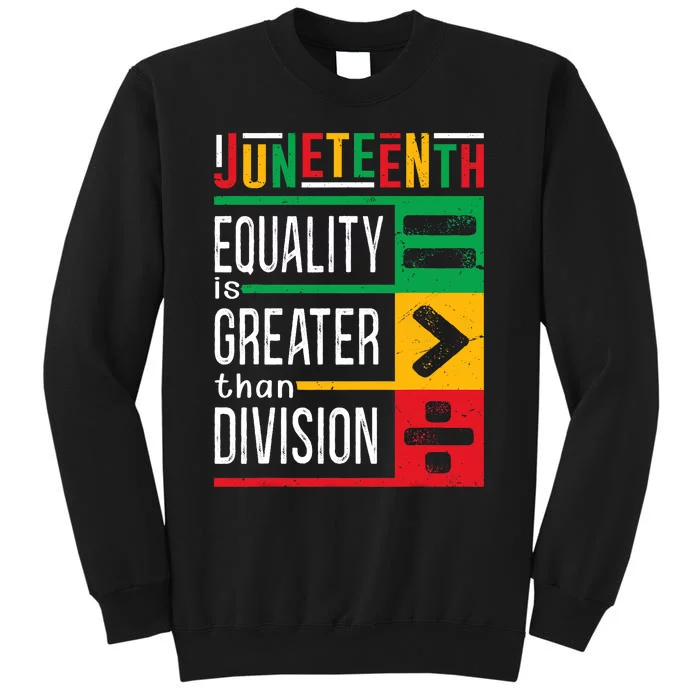 Juneteenth Equality Is Greater Than Division Afro Sweatshirt