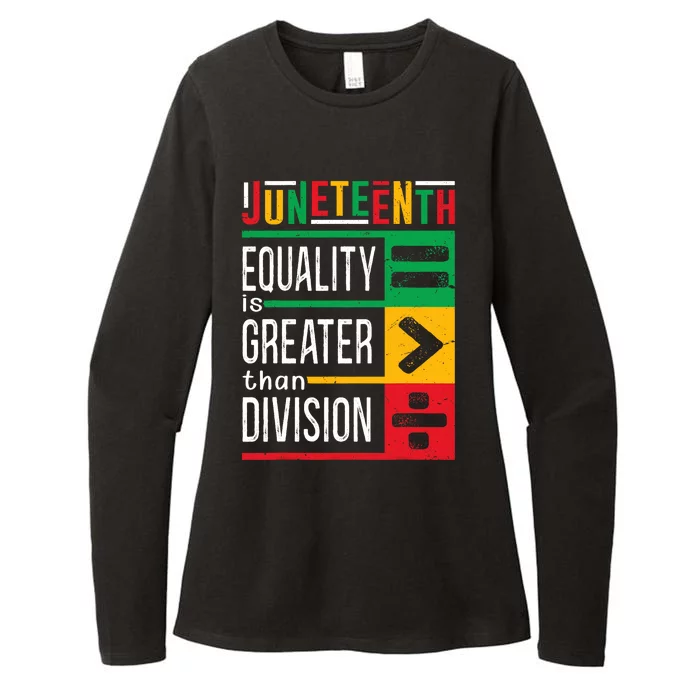 Juneteenth Equality Is Greater Than Division Afro Womens CVC Long Sleeve Shirt