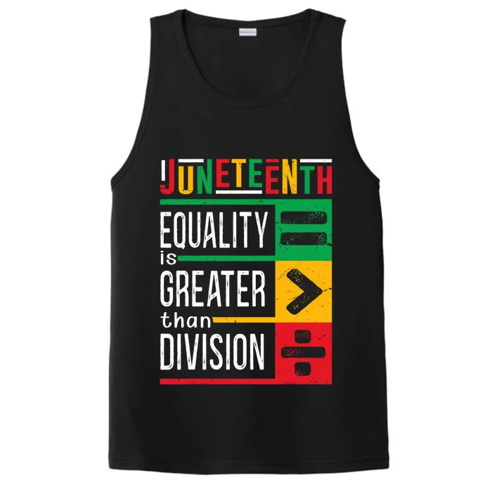 Juneteenth Equality Is Greater Than Division Afro Performance Tank