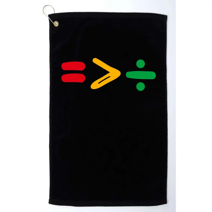 Juneteenth Equality Is Greater Than Division Afro Platinum Collection Golf Towel