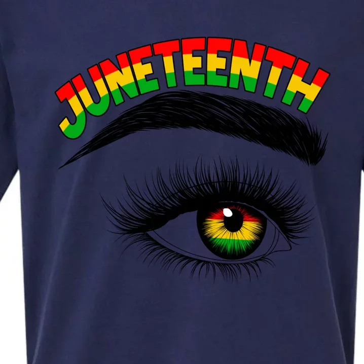 Juneteenth Eye June 19th Black History Juneteenth Women Gift Sueded Cloud Jersey T-Shirt