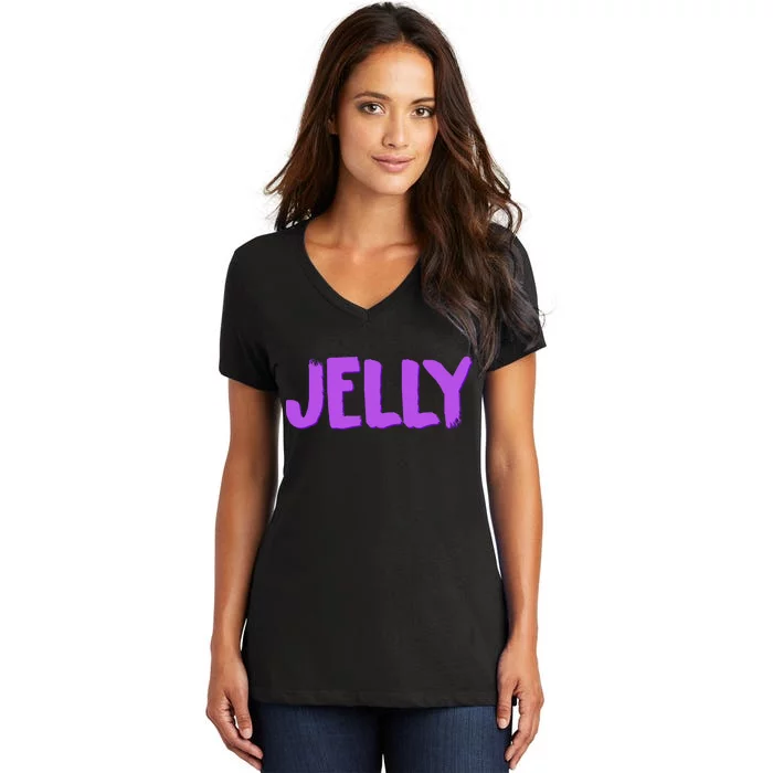 Jelly Matching Women's V-Neck T-Shirt