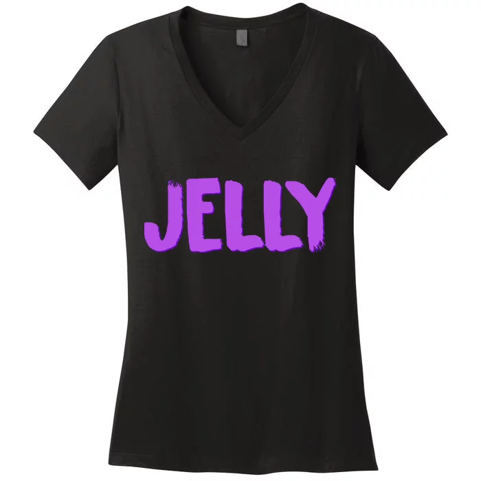 Jelly Matching Women's V-Neck T-Shirt