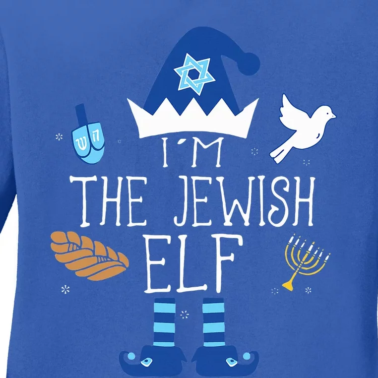 Jewish Elf Matching Family Christmas Hanukkah Chanukah Ladies Long Sleeve Shirt