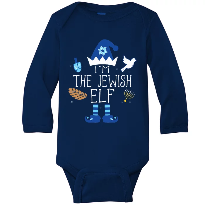 Jewish Elf Matching Family Christmas Hanukkah Chanukah Baby Long Sleeve Bodysuit