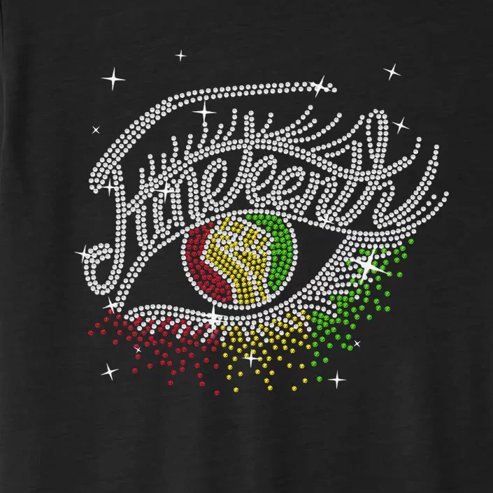 Juneteenth Eyes Rhinestone Melanin Black  Queen Afro ChromaSoft Performance T-Shirt