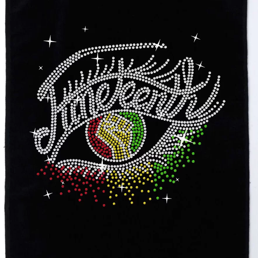 Juneteenth Eyes Rhinestone Melanin Black  Queen Afro Platinum Collection Golf Towel