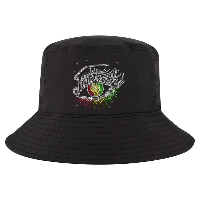 Juneteenth Eyes Rhinestone Black Wo Queen Afro Black Cool Comfort Performance Bucket Hat