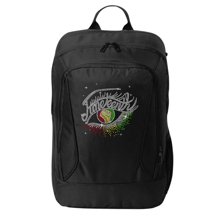 Juneteenth Eyes Rhinestone Black Wo Queen Afro Black City Backpack