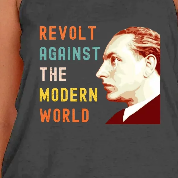 Julius Evola Revolt Against The Modern World Women's Knotted Racerback Tank