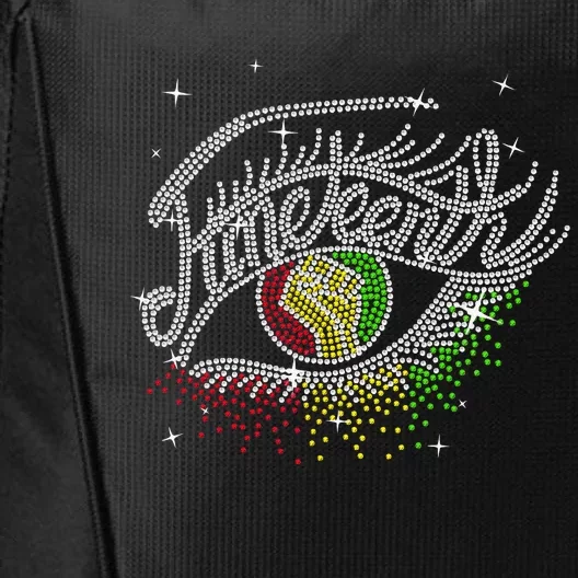 Juneteenth Eyes Rhinestone Black Women Queen Afro Black City Backpack