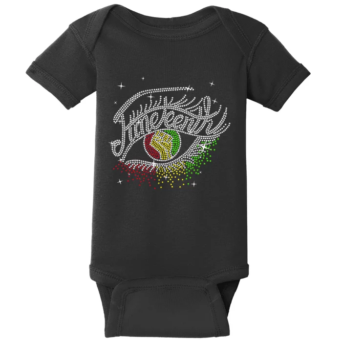 Juneteenth Eyes Rhinestone Black Women Queen Afro Black Baby Bodysuit