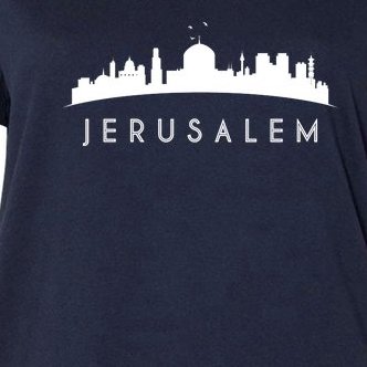 Jerusalem Skyline Women's V-Neck Plus Size T-Shirt