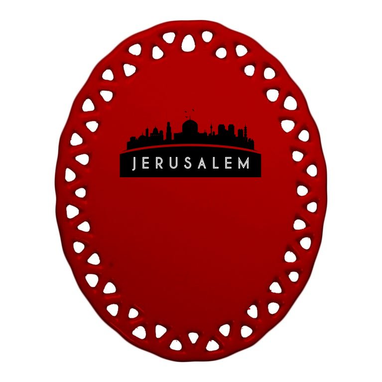 Jerusalem Skyline Oval Ornament