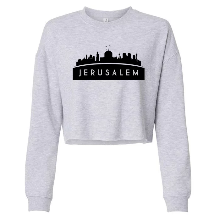 Jerusalem Skyline Cropped Pullover Crew