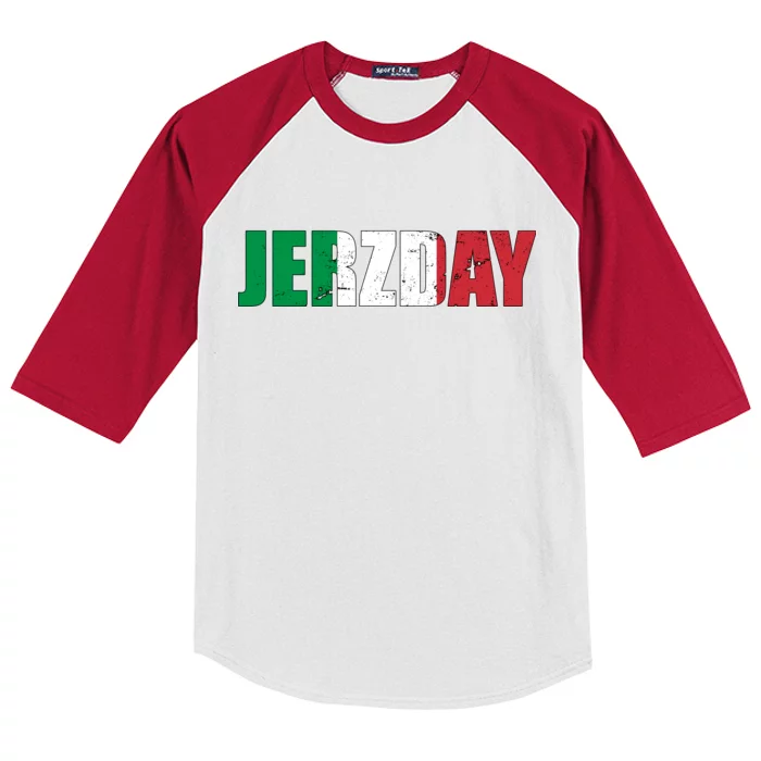 Jerzday Italian Party Logo Kids Colorblock Raglan Jersey