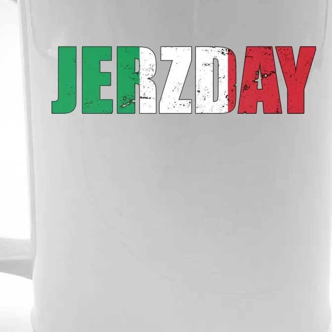 Jerzday Italian Party Logo Front & Back Beer Stein