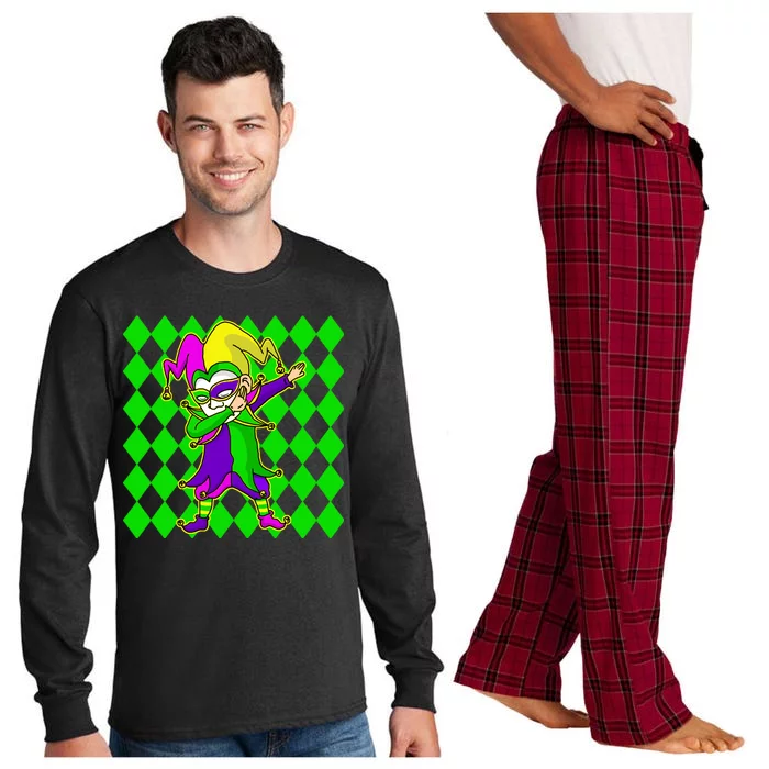 Jester Dabbing Mardi Gras Long Sleeve Pajama Set