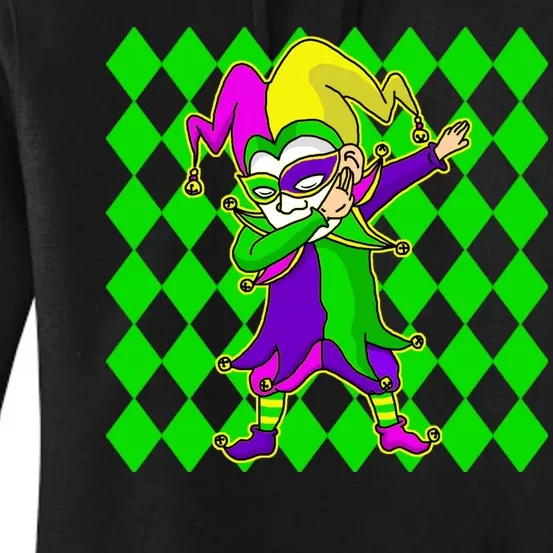 Jester Dabbing Mardi Gras Women's Pullover Hoodie