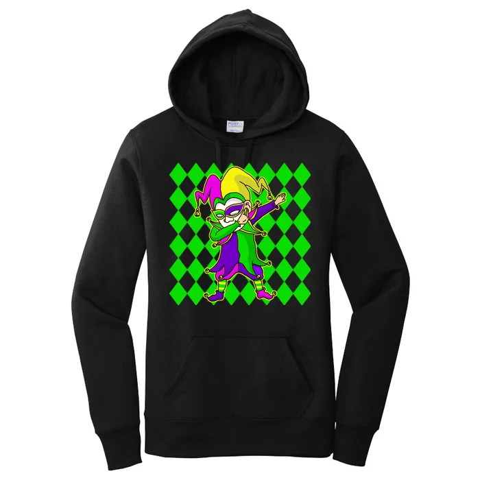 Jester Dabbing Mardi Gras Women's Pullover Hoodie