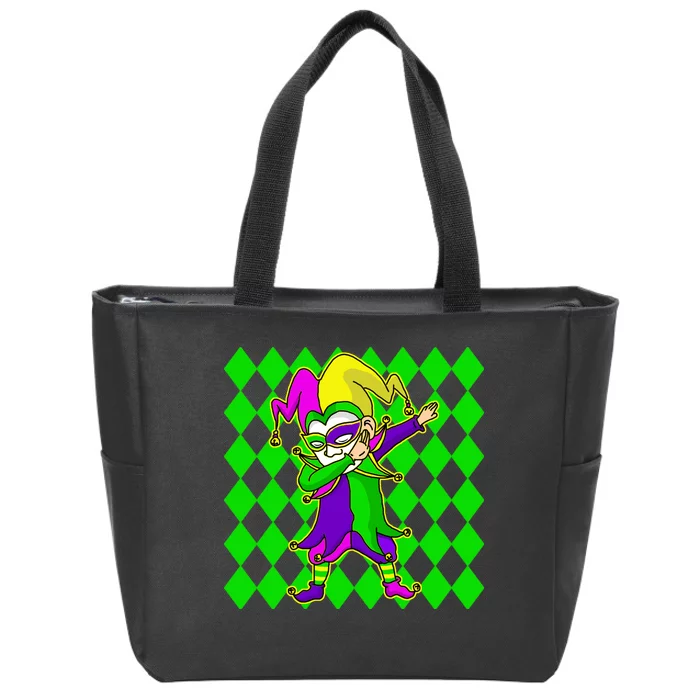 Jester Dabbing Mardi Gras Zip Tote Bag