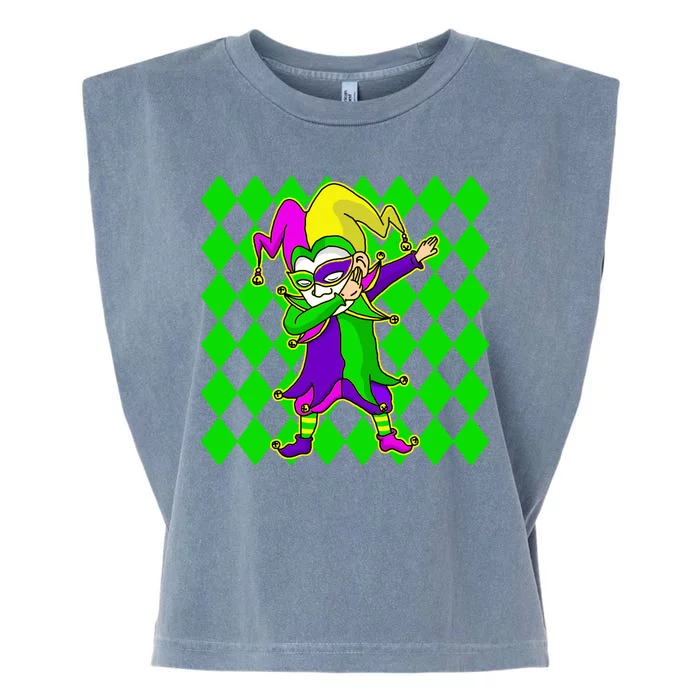 Jester Dabbing Mardi Gras Garment-Dyed Women's Muscle Tee