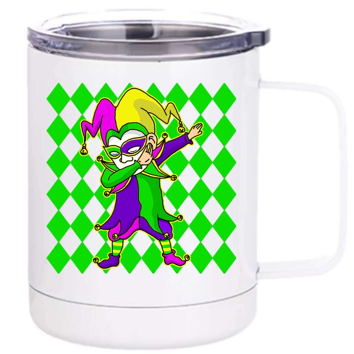 Jester Dabbing Mardi Gras Front & Back 12oz Stainless Steel Tumbler Cup