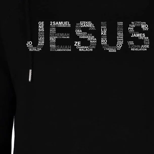 Jesus - Power is in the Name Word Mashup Womens Funnel Neck Pullover Hood