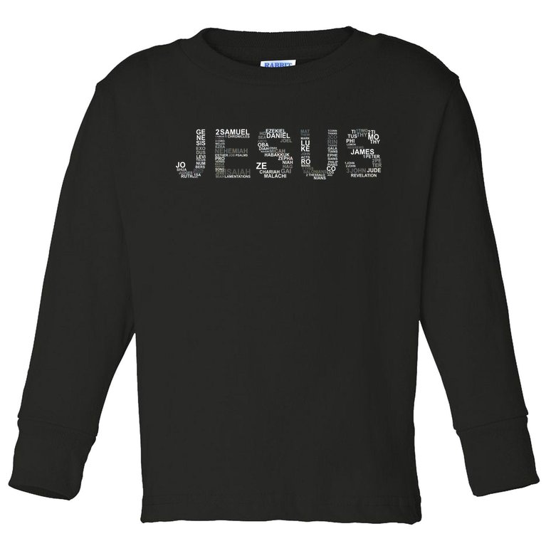 Jesus - Power is in the Name Word Mashup Toddler Long Sleeve Shirt