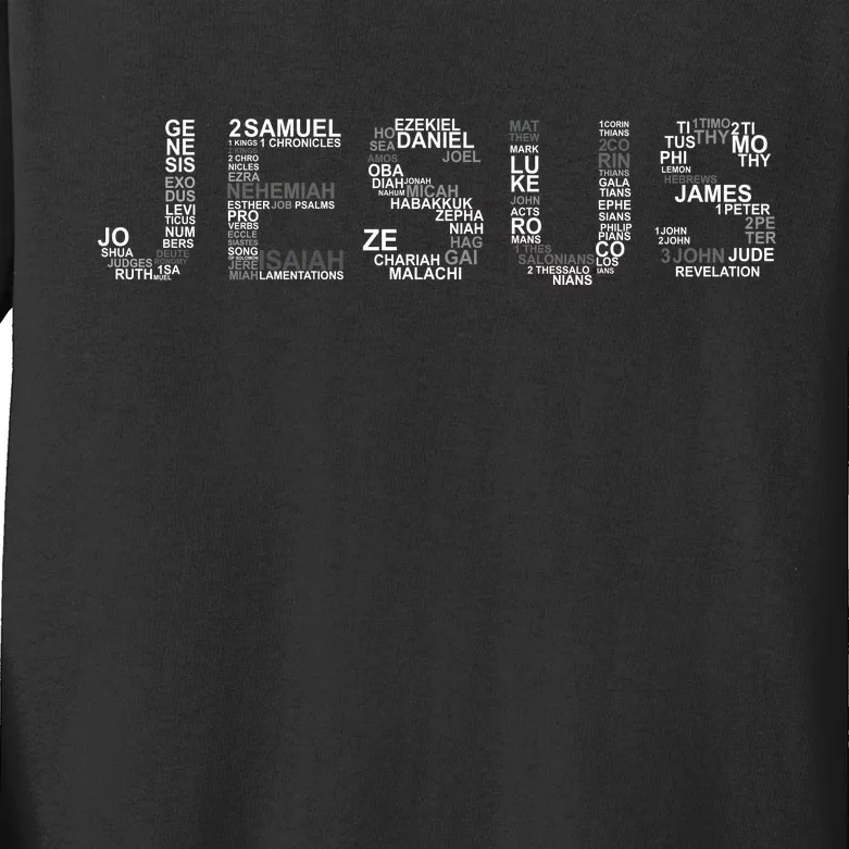 Jesus - Power is in the Name Word Mashup Kids Long Sleeve Shirt