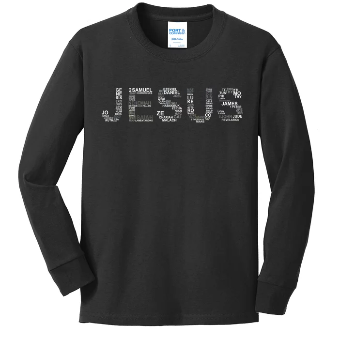 Jesus - Power is in the Name Word Mashup Kids Long Sleeve Shirt