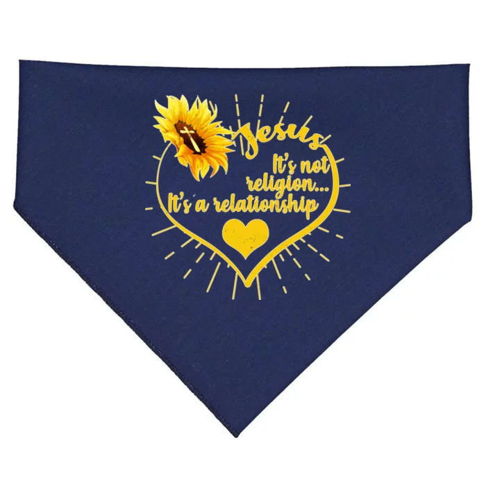 Jesus  It's Not Religion It's A Relationship USA-Made Doggie Bandana