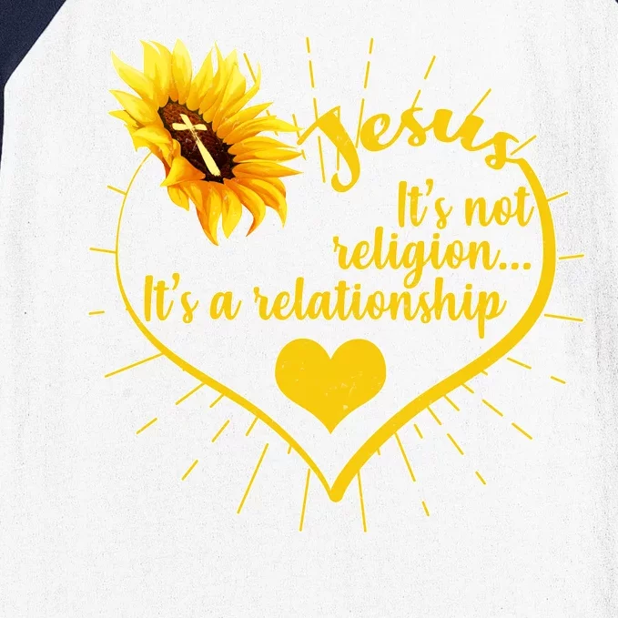 Jesus  It's Not Religion It's A Relationship Baseball Sleeve Shirt