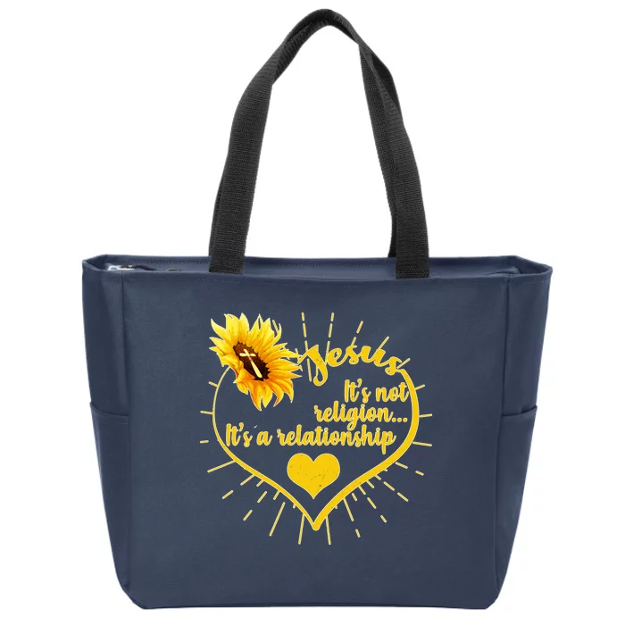 Jesus  It's Not Religion It's A Relationship Zip Tote Bag