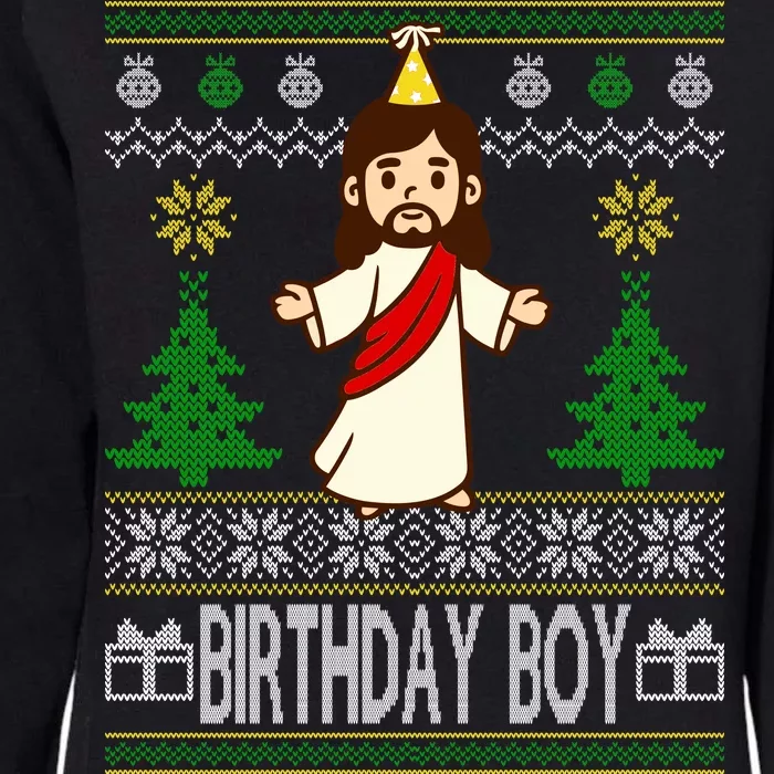 Jesus Birthday Boy Ugly Christmas Womens California Wash Sweatshirt