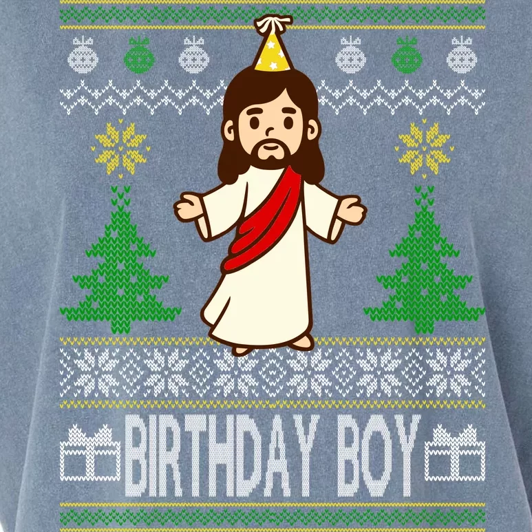 Jesus Birthday Boy Ugly Christmas Garment-Dyed Women's Muscle Tee