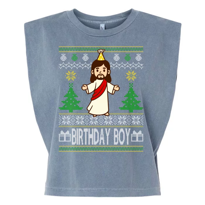 Jesus Birthday Boy Ugly Christmas Garment-Dyed Women's Muscle Tee