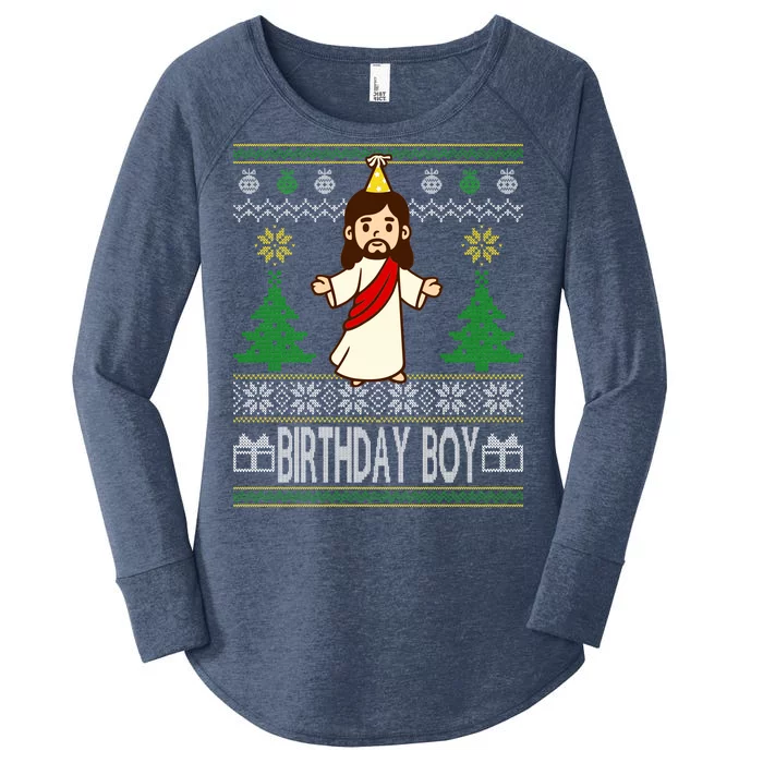 Jesus Birthday Boy Ugly Christmas Women's Perfect Tri Tunic Long Sleeve Shirt