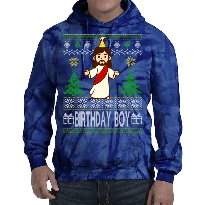 Jesus Birthday Boy Ugly Christmas Tie Dye Hoodie