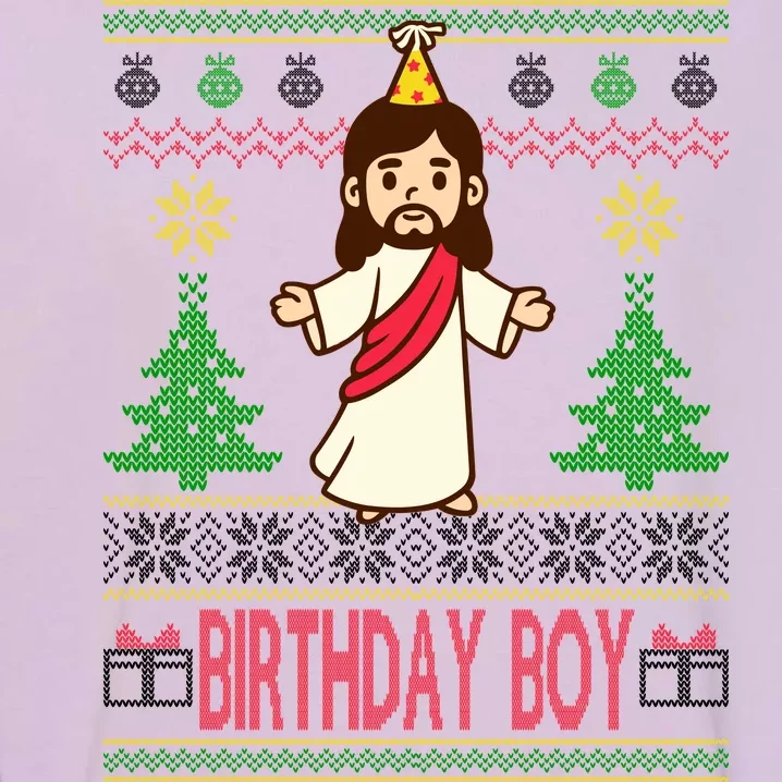 Jesus Birthday Boy Ugly Christmas Garment-Dyed Sweatshirt