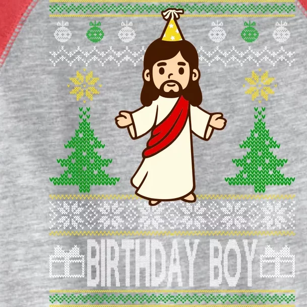 Jesus Birthday Boy Ugly Christmas Toddler Fine Jersey T-Shirt