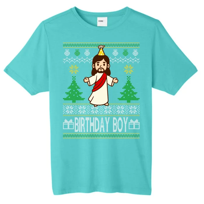 Jesus Birthday Boy Ugly Christmas ChromaSoft Performance T-Shirt