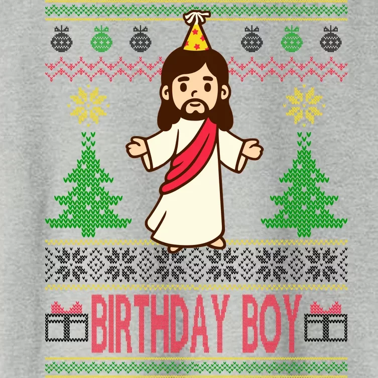 Jesus Birthday Boy Ugly Christmas Women's Crop Top Tee