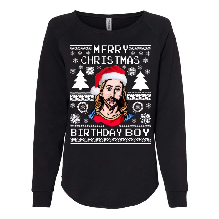 Jesus Birthday Ugly Christmas Sweater Womens California Wash Sweatshirt