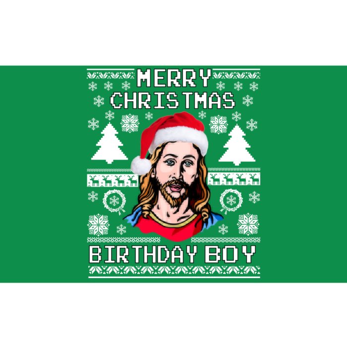 Jesus Birthday Ugly Christmas Sweater Bumper Sticker